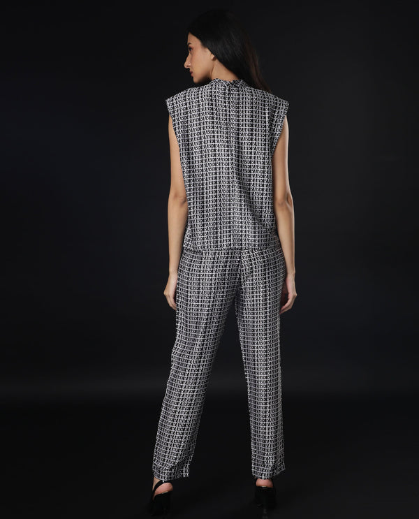 Rareism Womens Remont Black Top Modal Satin Fabric Regular Fit Sleeveless High Neck