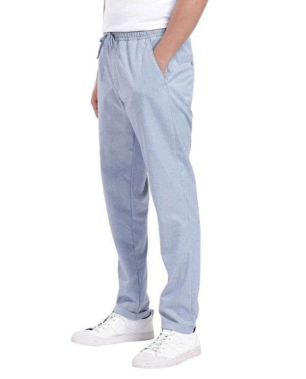 Rare Rabbit Men Glew Pastel Blue Button Closure Regular Fit Plain Trouser