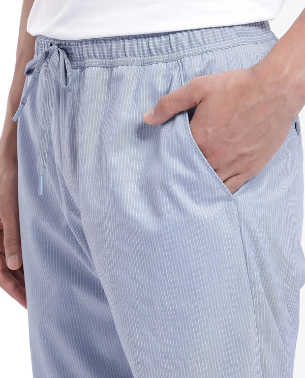 Rare Rabbit Men Glew Pastel Blue Button Closure Regular Fit Plain Trouser