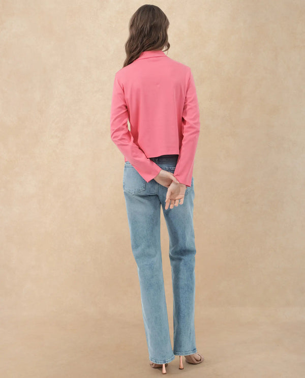 Rareism Women Gojo Peach Cotton Fabric Full Sleeve Collared Neck Button Closure Solid Regular Fit Top