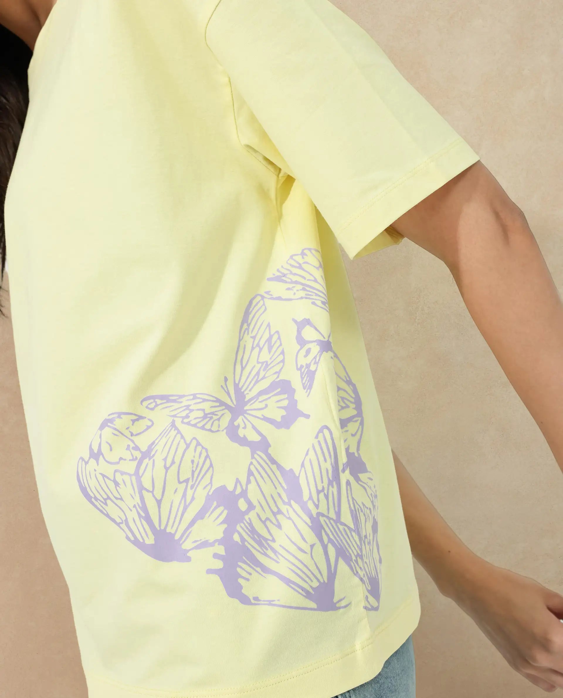 Rareism Women Grando Yellow Cotton Elastane Fabric Crew Neck Knit Solid T-Shirt