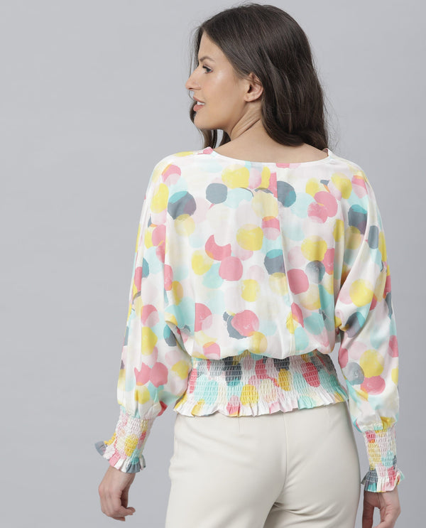 Rareism Womens Hanson Pink Top Viscose Fabric Regular Fit Full Sleeve V Neck