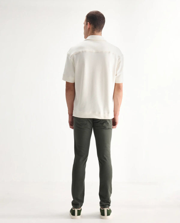 Rare Rabbit Men Hede Olive Cotton Spandex Fabric Slim Fit Plain Denim Pant