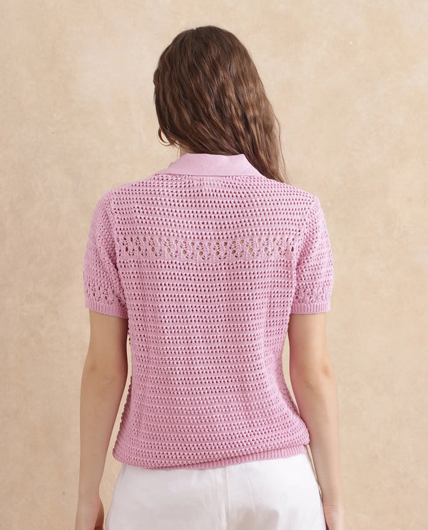 Rareism Women Jantuda Light Pink 100% Cotton Fabric Sleeveless Relaxed Fit Top