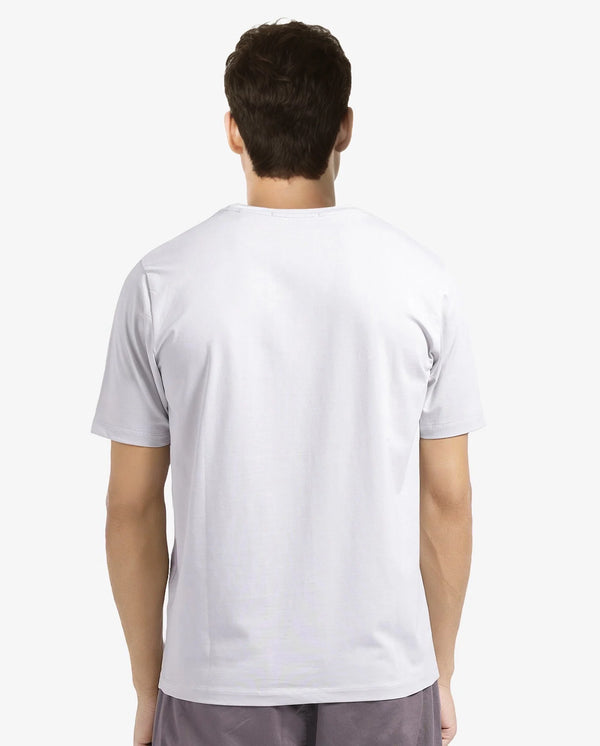 Rare Rabbit Men Let Dark Grey Cotton Lycra Fabric Short Sleeve Crew Neck Regular Fit Typography Print T-Shirt