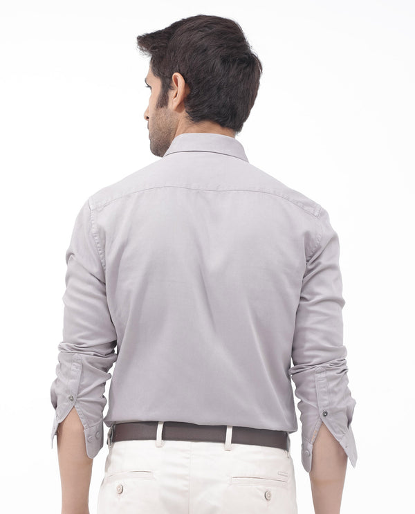 Rare Rabbit Mens Lyton-2 Dusky Purple Shirt Full Sleeve Over Dyed Front Flap Pocket Solid