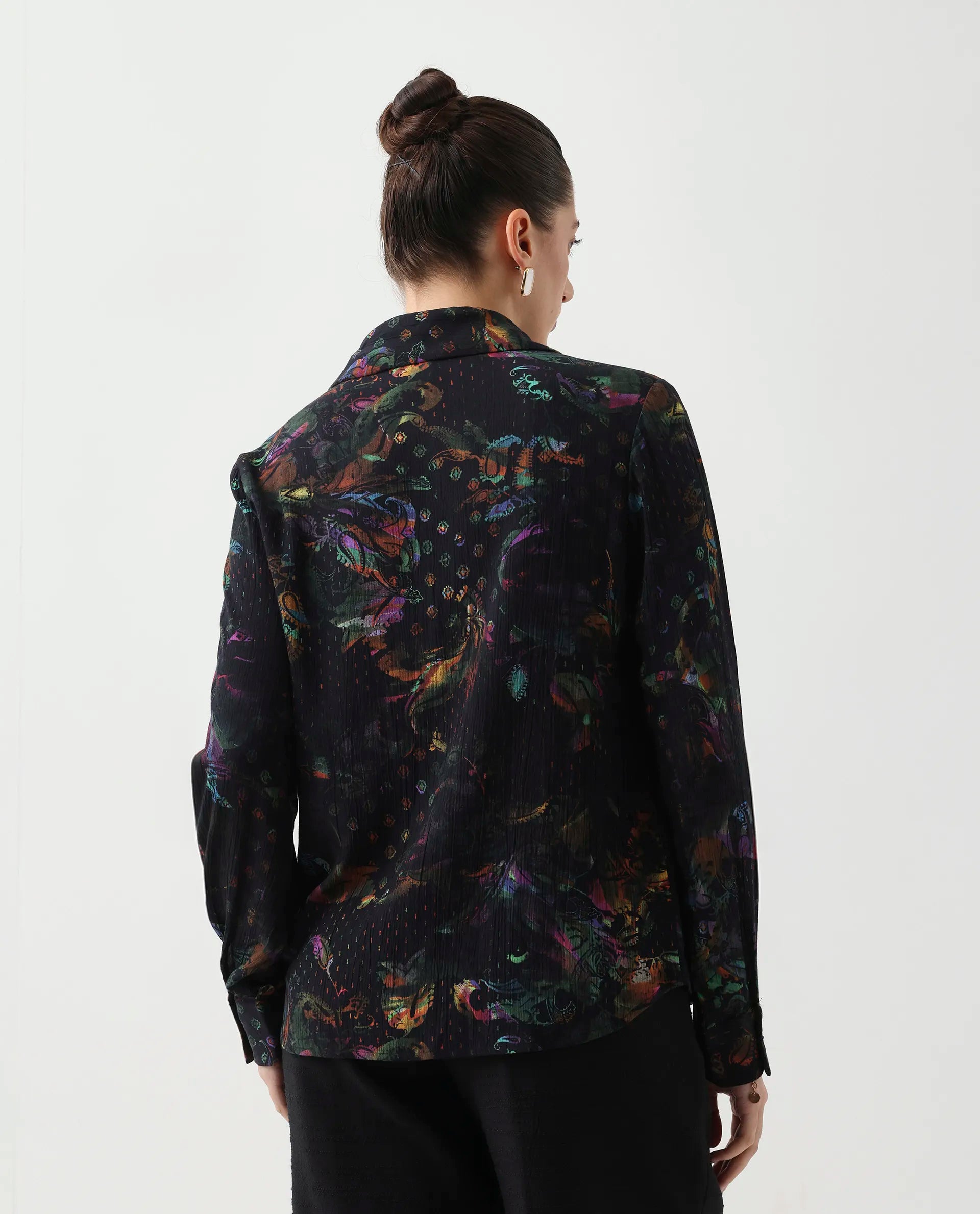 Rareism Women Mausi Multi Full Sleeve Collared Neck Button Closure Paisley Print Shirt
