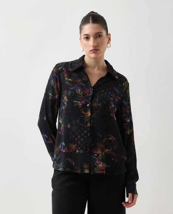 Rareism Women Mausi Multi Full Sleeve Collared Neck Button Closure Paisley Print Shirt