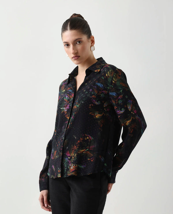Rareism Women Mausi Multi Full Sleeve Collared Neck Button Closure Paisley Print Shirt