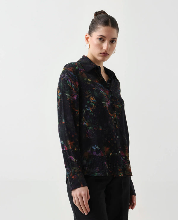 Rareism Women Mausi Multi Full Sleeve Collared Neck Button Closure Paisley Print Shirt