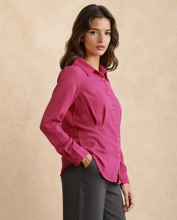Rareism Women Mersin Pink Plain Top