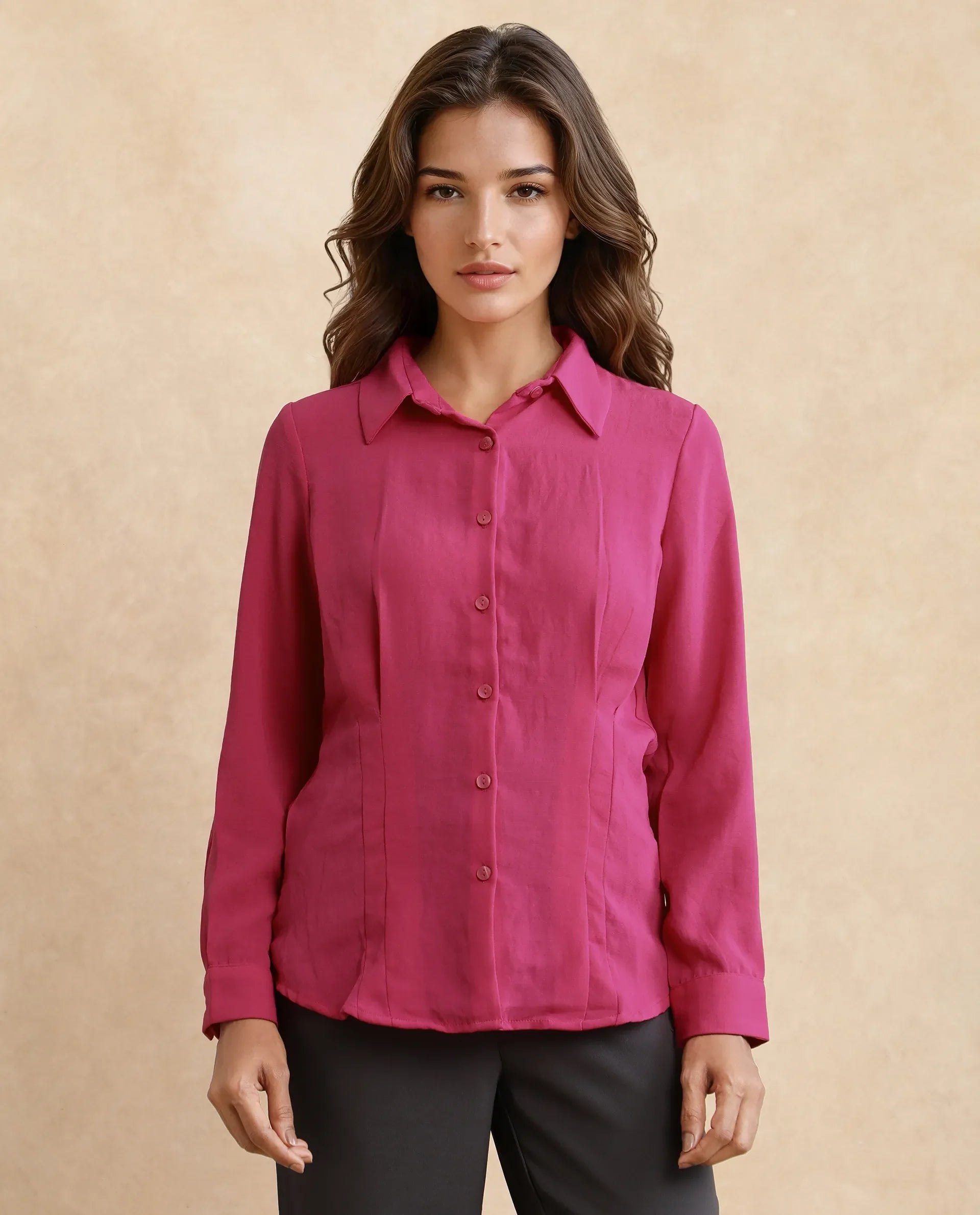 Rareism Women Mersin Pink Plain Top