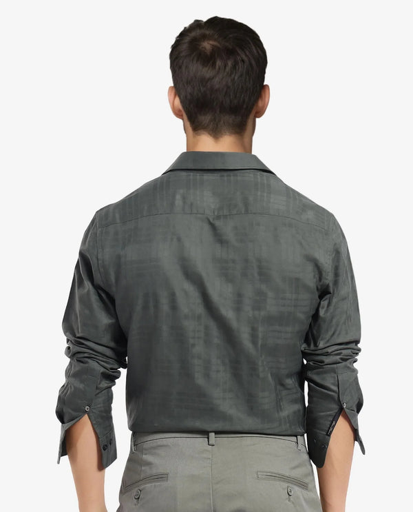 Rare Rabbit Men's Neske Dark Green Cotton Fabric Full Sleeve Regular Fit Checks Shirt