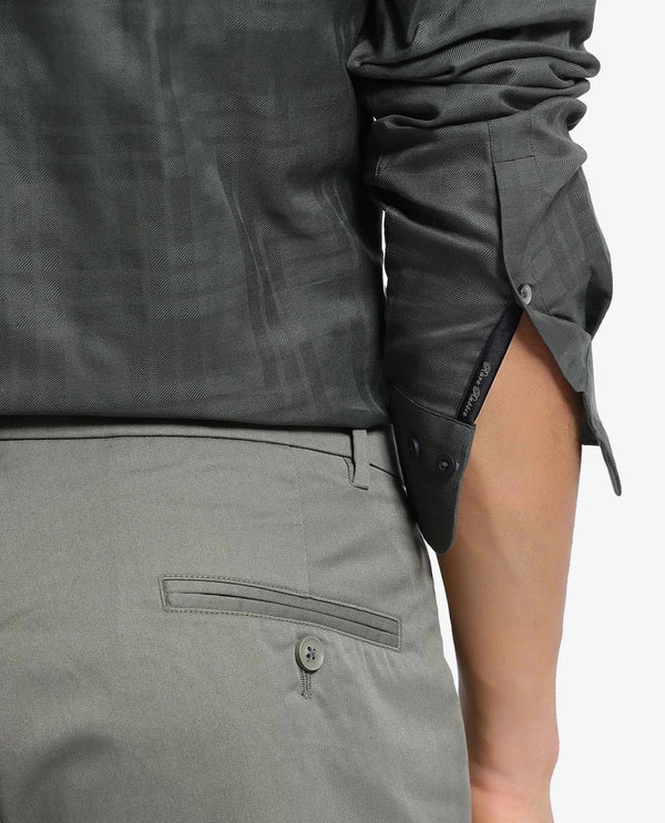 Rare Rabbit Men's Neske Dark Green Cotton Fabric Full Sleeve Regular Fit Checks Shirt