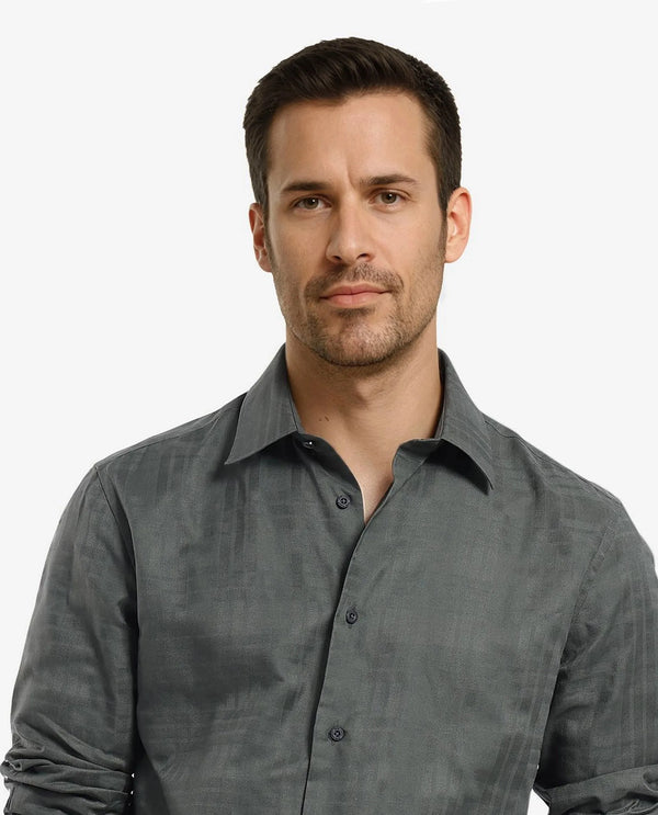 Rare Rabbit Men's Neske Dark Green Cotton Fabric Full Sleeve Regular Fit Checks Shirt