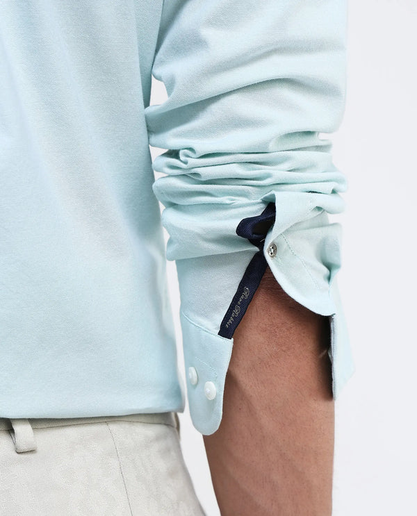 Rare Rabbit Men Oxob Pastel Green Full Sleeve Collared Neck Button Closure Regular Fit Plain Shirt