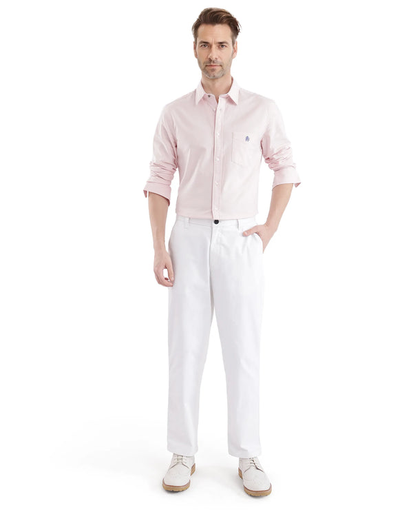 Rare Rabbit Men Oxo Pastel Pink Full Sleeve Collared Neck Button Closure Regular Fit Plain Shirt
