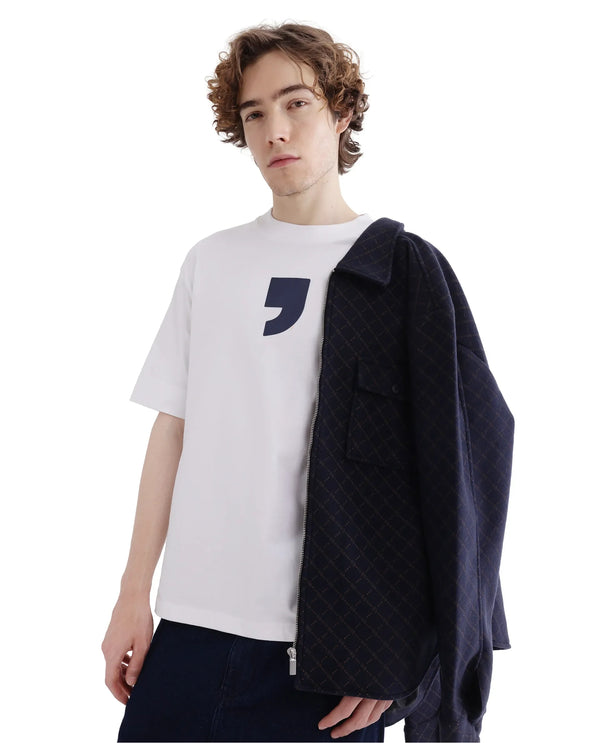 Rare Rabbit Men's Rare'z White Short Sleeve Crew Neck Oversized Fit T-Shirt