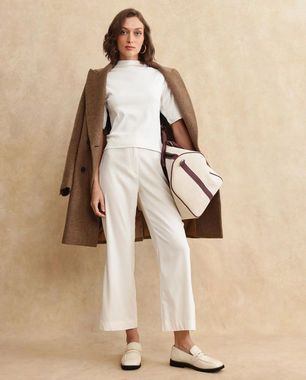 Rareism Women Rohdrio Off White Knitted Plain Top