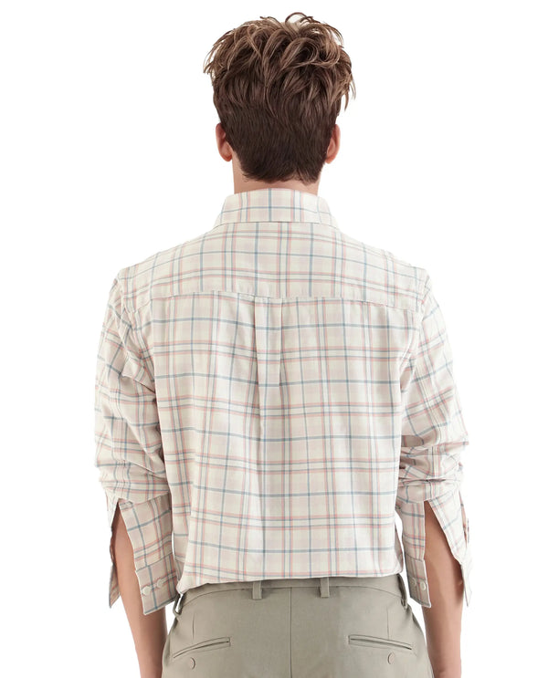 Rare Rabbit Men's Volgos Pastel Pink Cotton Fabric Full Sleeve Regular Fit Check Printed Shirt