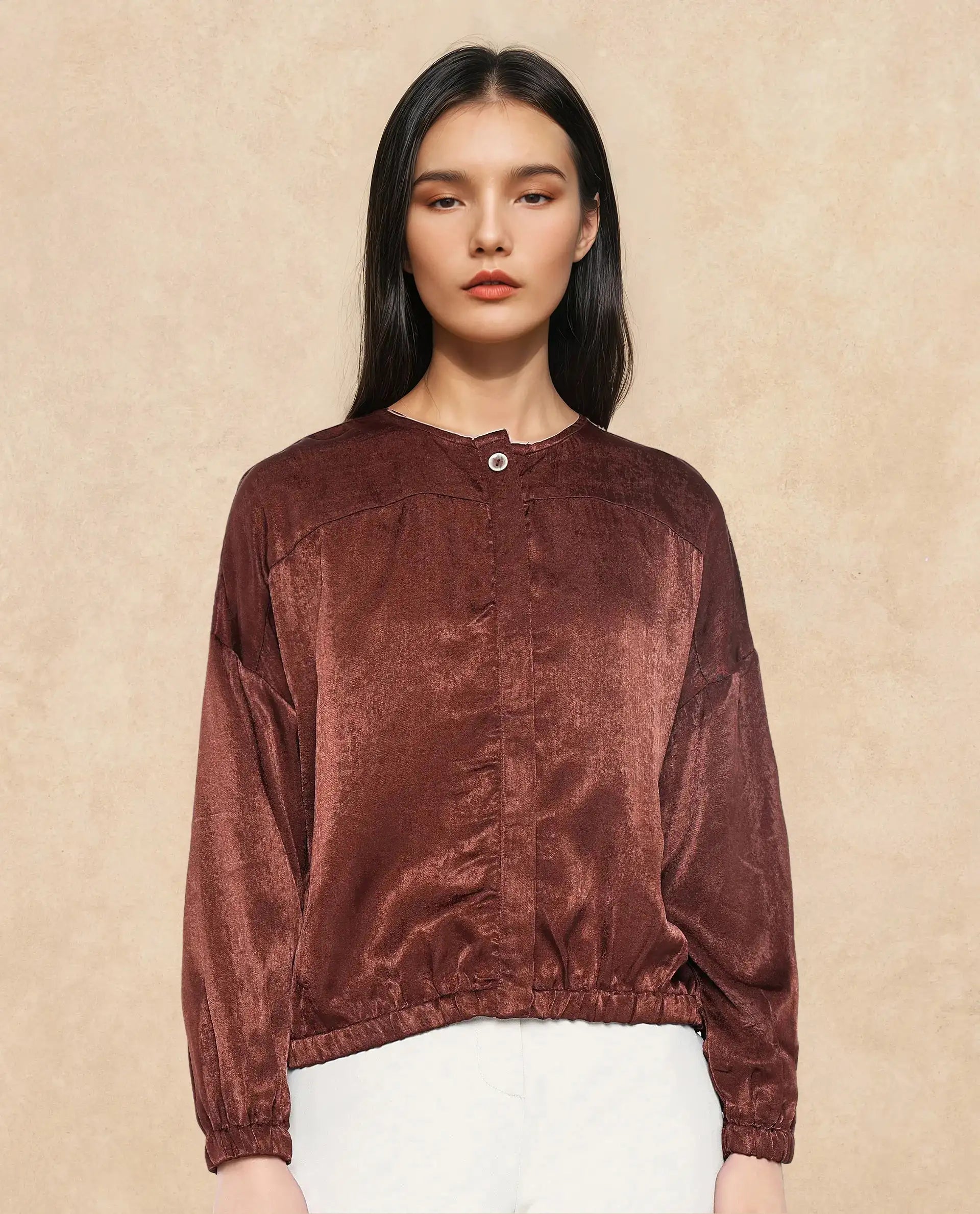 Rareism Women Zerra Brown Plain Top