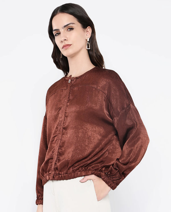 Rareism Women Zerra Brown Plain Top