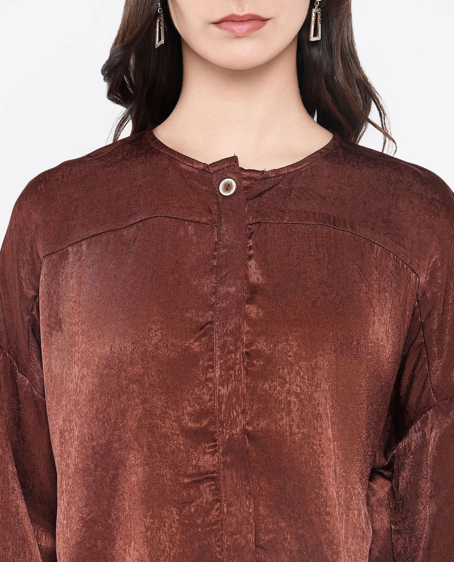 Rareism Women Zerra Brown Plain Top