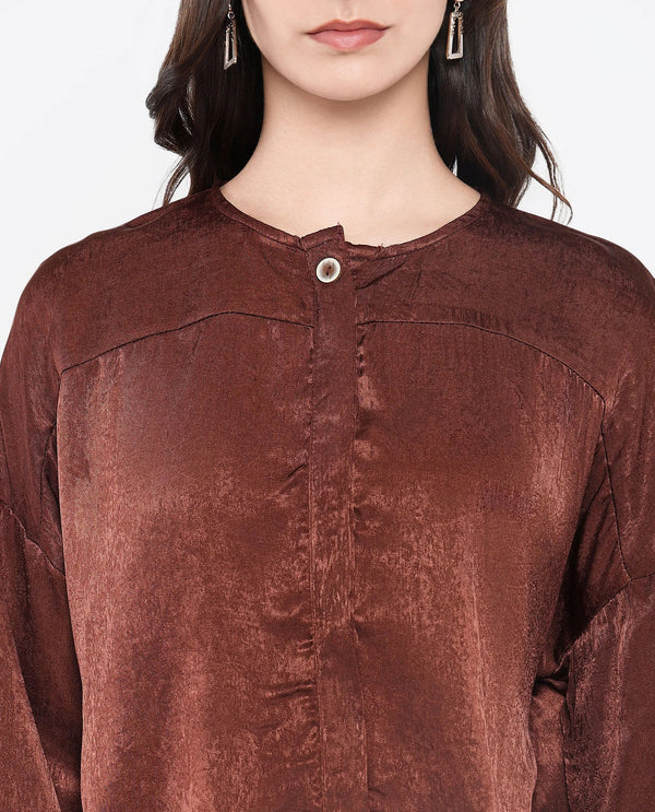 Rareism Women Zerra Brown Plain Top