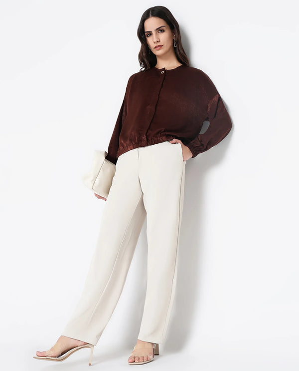 Rareism Women Zerra Brown Plain Top