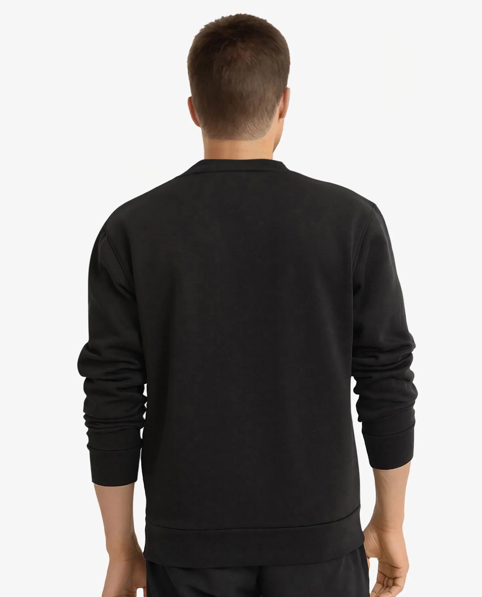 Rare Rabbit Men Croc Black Full Sleeve Crew Neck Regular Fit Monogram Print Sweatshirt