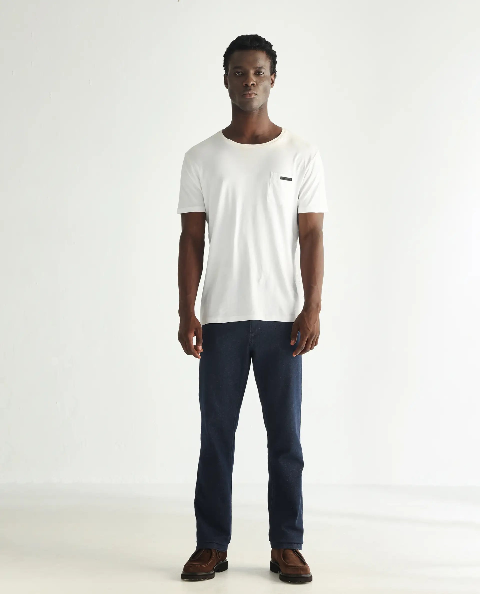 Rare Rabbit Men's Lyon Dark Navy Dark Wash Mid-Rise Regular Fit Jeans
