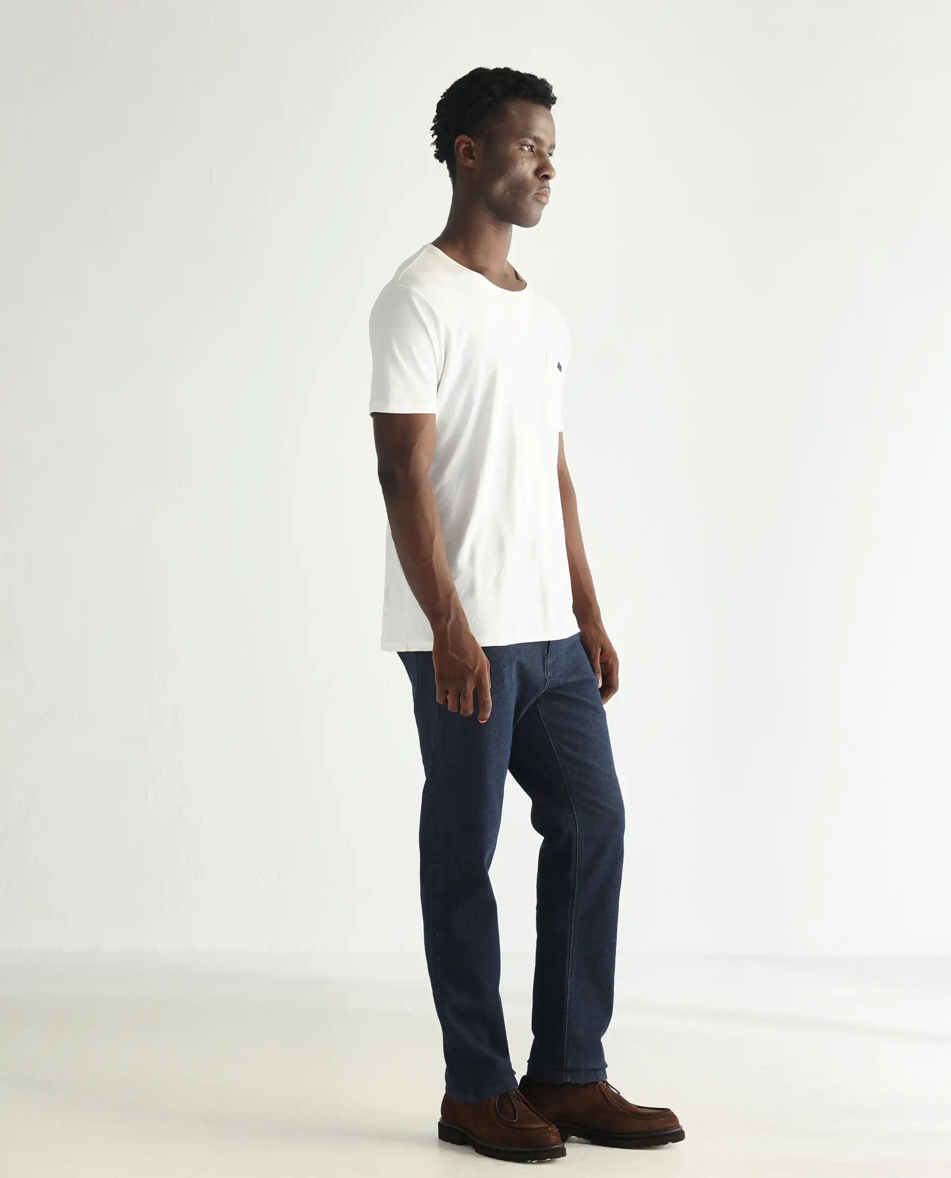 Rare Rabbit Men's Lyon Dark Navy Dark Wash Mid-Rise Regular Fit Jeans