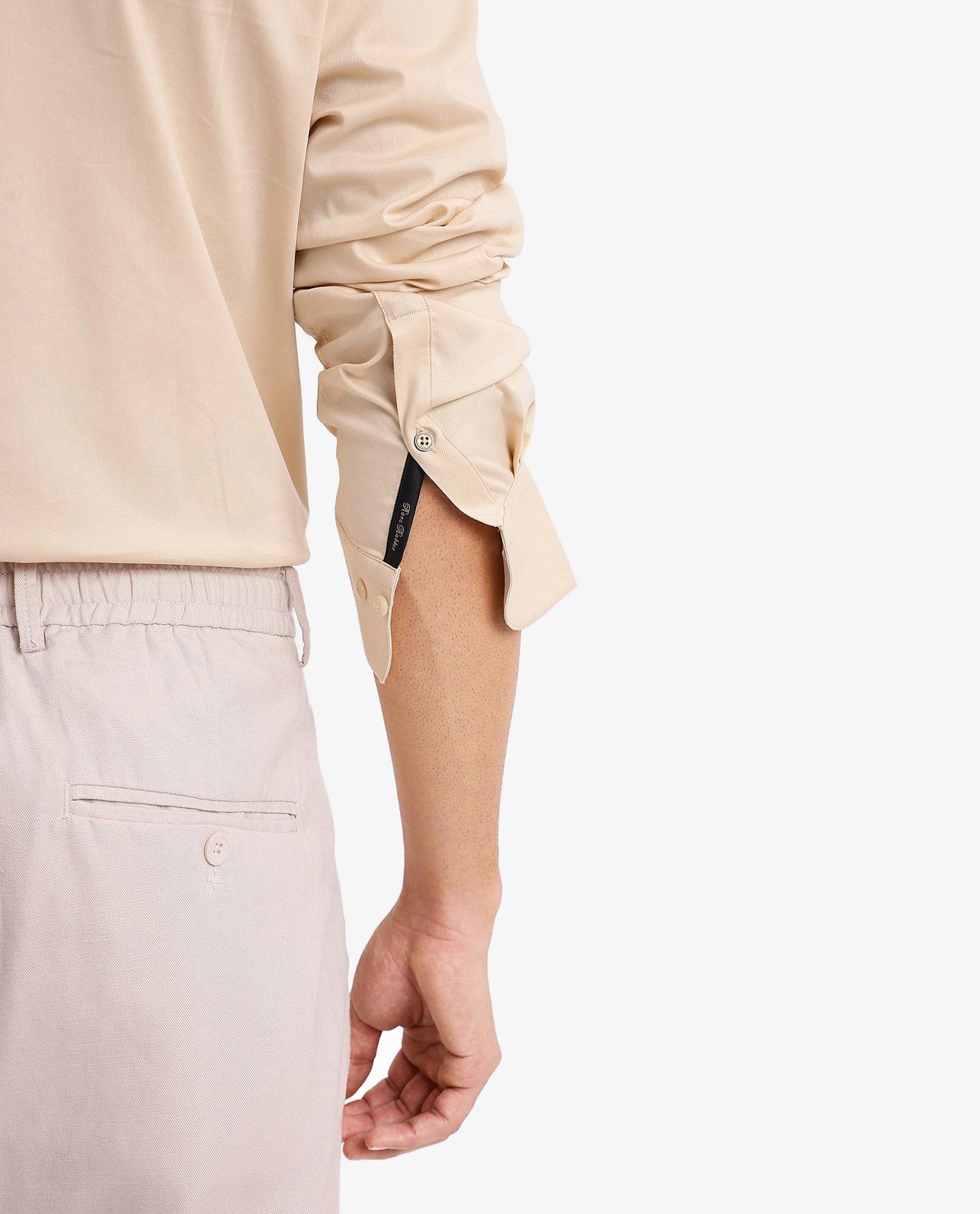 Rare Rabbit Men Mawz Light Yellow Cotton Polyester Fabric Full Sleeve Regular Fit Plain Twill Shirt