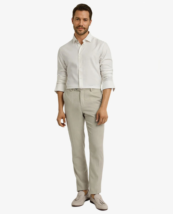 Rare Rabbit Men Mer White Viscose Polyester Lycra Fabric Full Sleeve Button Closure Regular Fit Herringbone Textured Shirt