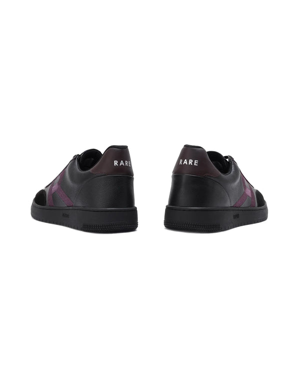 Rare Rabbit Men Hem Black Lace-Up Genuine Leather Signature Hem Branding Low-Top Sneaker Shoes