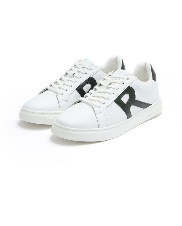 Rare Rabbit Men's Nova Dusky Green Round Toe Smart Casual Low-Top Lace-Up Logo Branding Sneaker Shoes