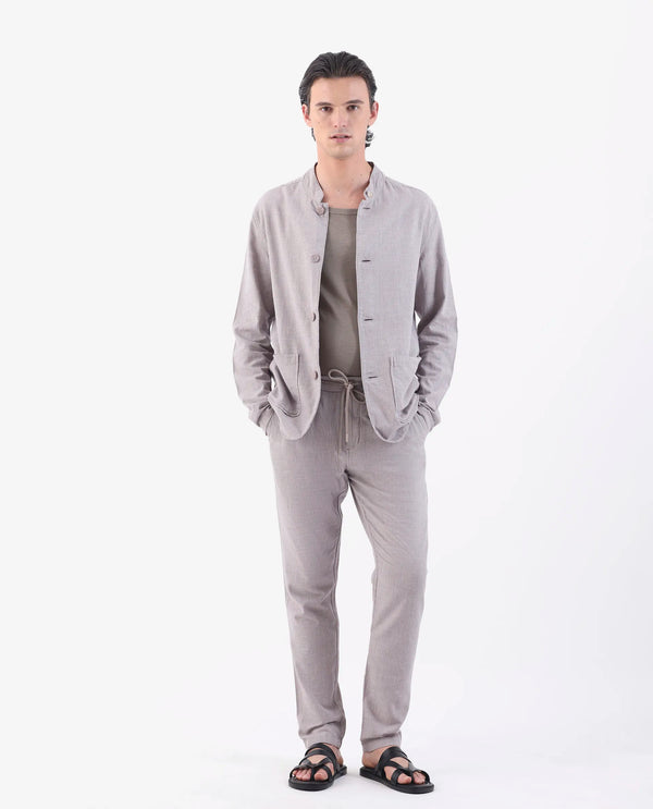 Rare Rabbit Men's Brera Pastel Pink Mid-Rise Regular Fit With Drawstring And Elastic Waistband Classic Striped Trouser