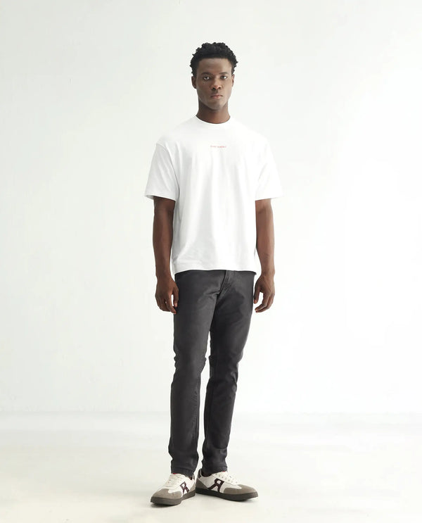 Rare Rabbit Men's Oxin Grey Jeans Rinse Wash Mid-Rise Slim Fit Jeans