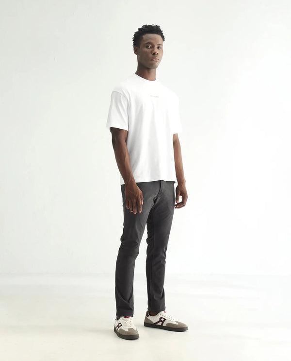 Rare Rabbit Men's Oxin Grey Jeans Rinse Wash Mid-Rise Slim Fit Jeans