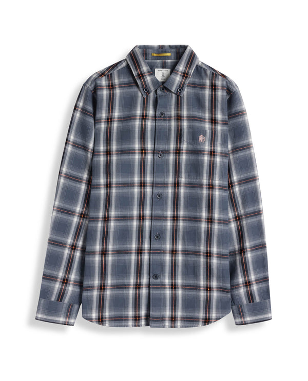 Rare Ones Kids Alfro Grey Cotton Full Sleeves Regular Collar Checked Shirt
