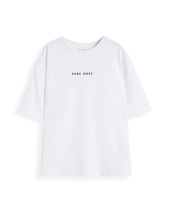 Rare Ones Kids Pete White Cotton Half Sleeves Crew Neck Oversized Fit HD Print Branded T-Shirt