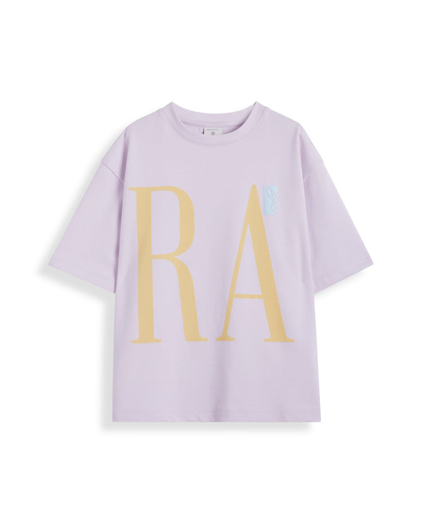 Rare Ones Kids Kin Purple Cotton Half Sleeves Crew Neck Oversized Fit Graphic Print T-Shirt