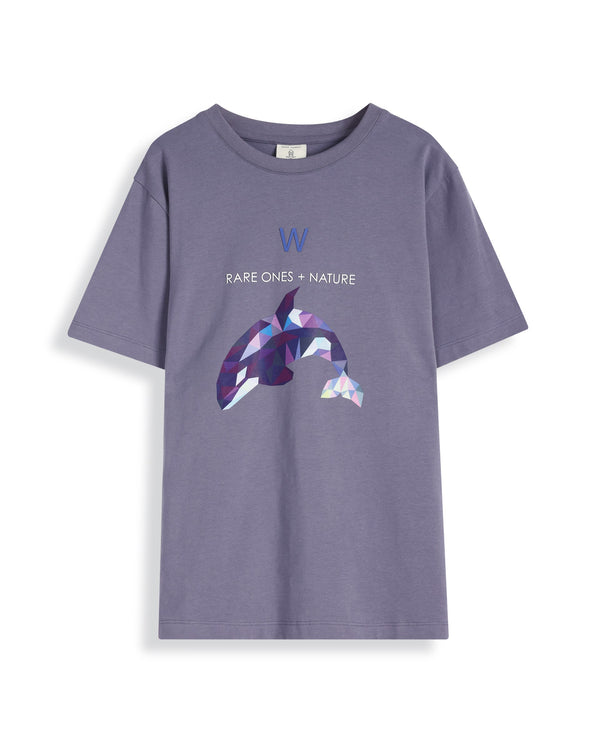 Rare Ones Kids Micah Purple Cotton Fabric Half Sleeves Crew Neck Animal Graphic Print T-Shirt