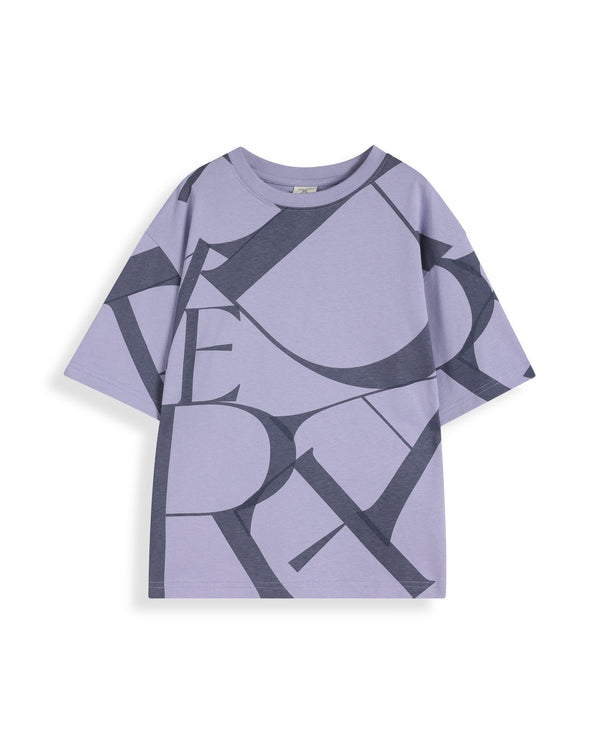 Rare Ones Kids Kyle Pastel Purple Cotton Half Sleeves Crew Neck Graphic Print T-Shirt