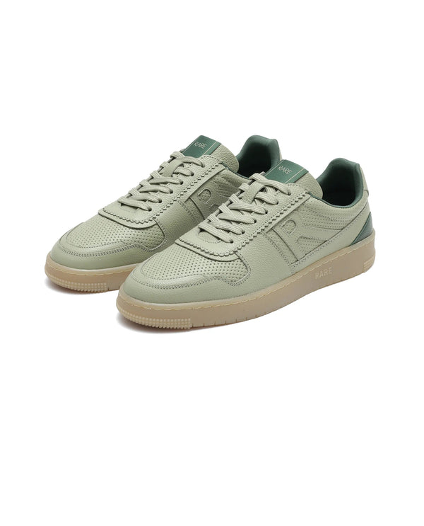 Rare Rabbit Mens Neva Sage Genuine Leather Lace-Up Closure Low -Top Dual Tone Sneaker
