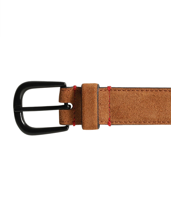 Rare Rabbit Men'S Suedo Yellow Belt Leather Fabric Solid