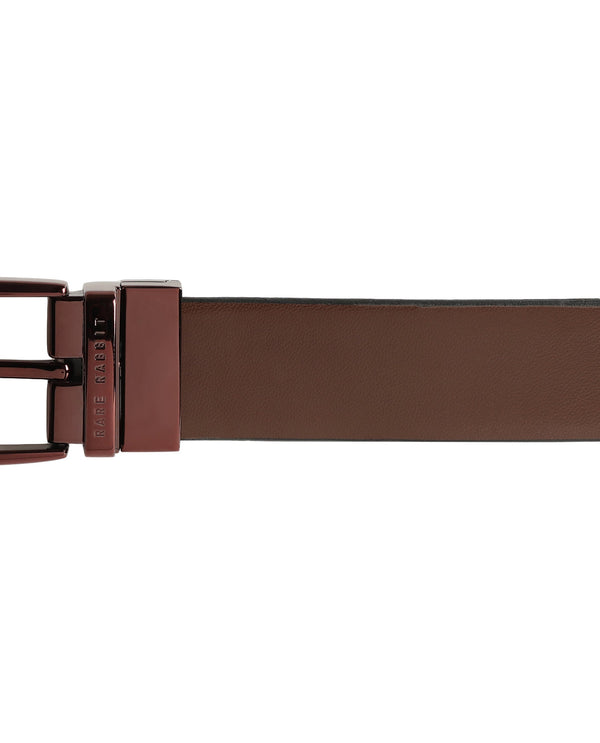 Rare Rabbit Men'S Grata Black Belt Leather