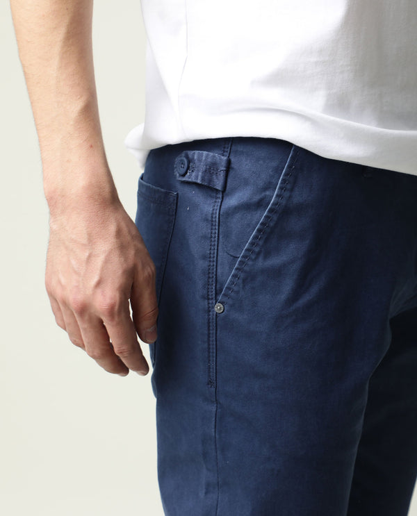 Rare Rabbit Men's Ruiz Blue Sulphur Dyed Mid-Rise Slim Fit Jeans