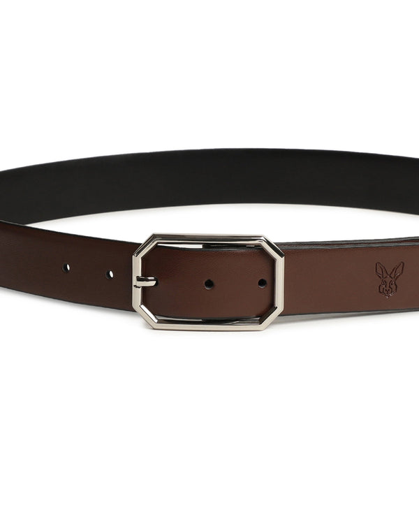 Rare Rabbit Men'S Lionor Black Belt Leather