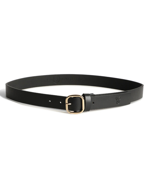 Rare Rabbit Men'S Alley Black Belt Leather